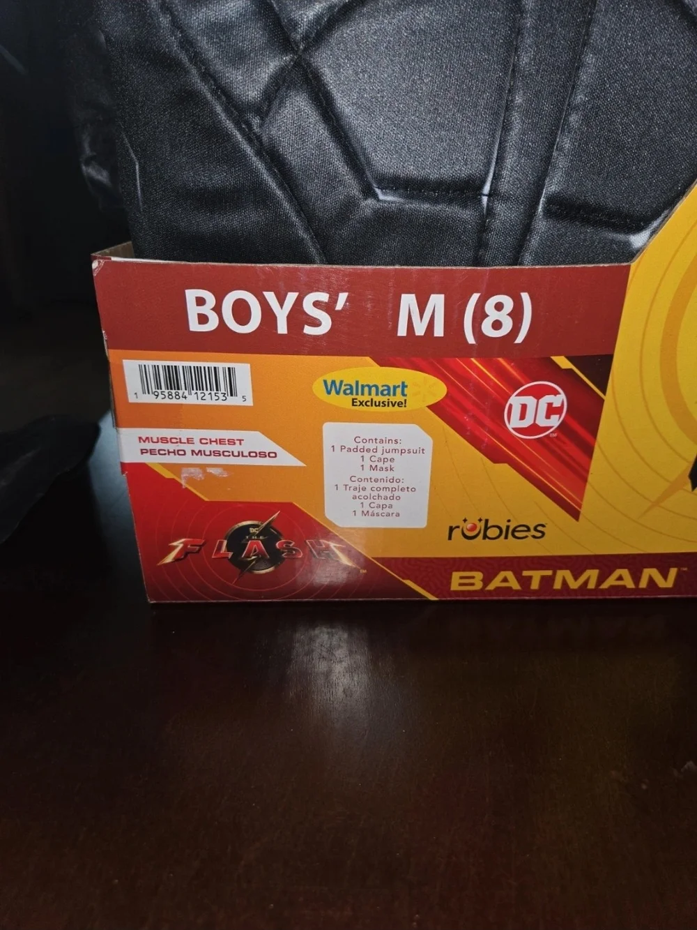 DC Batman Boys Black and Yellow Superhero Costume Sz Medium 8